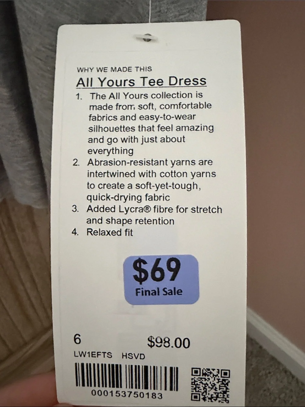 Lululemon All Yours Tee Dress